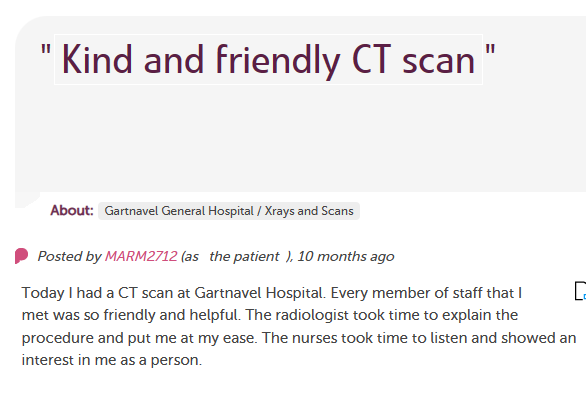 Kind and friendly CT scan