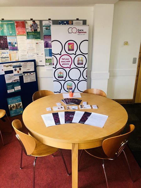 Care Opinion feedback corner in The Lawson Practice waiting room