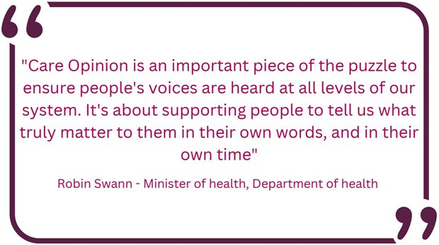 Quote from Robin Swann - Minister of health, Department of health