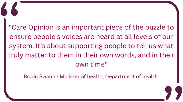 Quote from Robin Swann - Minister of health, Department of health
